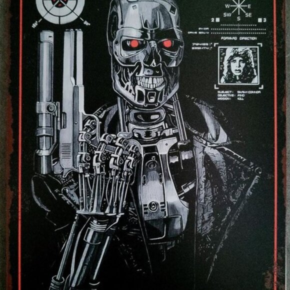 The Terminator T-800 Metal Tin Sign 8"x12" Perfect For Home Den Bar Garage .... - Picture 3 of 3